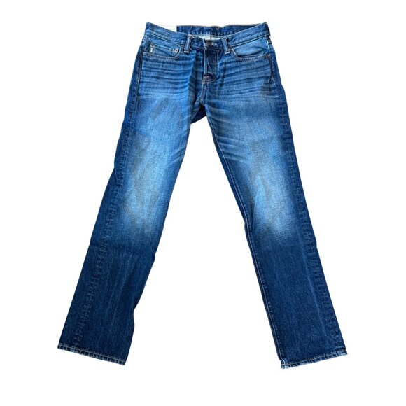 Y2K vintage Abercrombie & Fitch Mens Slim Straight Jeans W31 L34 Blue Denim Casu - Picture 1 of 5